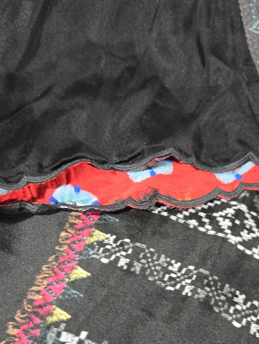 Johnny Was Black Embroidered Floral Kimono Jacket with Multicolor Trim Sz XXL - Picture 4 of 7